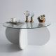 Kávésasztal BUBBLE 35x75 cm fehér/átlátszó
