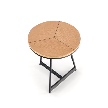 Kávésasztal CARIDA 49x45 cm fekete/tölgy