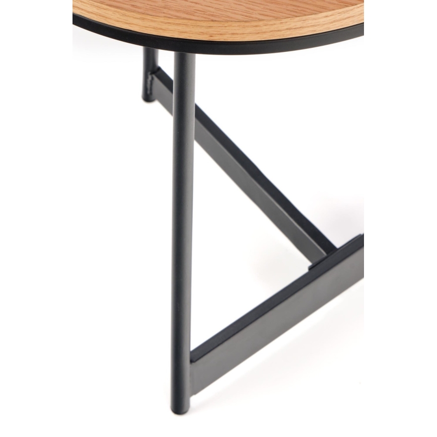 Kávésasztal CARIDA 49x45 cm fekete/tölgy