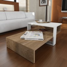 Kávésasztal CHAIN 90x43,6 cm barna/fehér