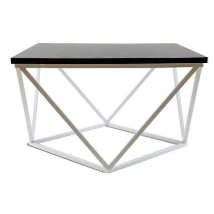 Kávésasztal CURVED 60x60 cm fehér/fekete