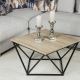Kávésasztal CURVED 62x62 cm fekete/barna