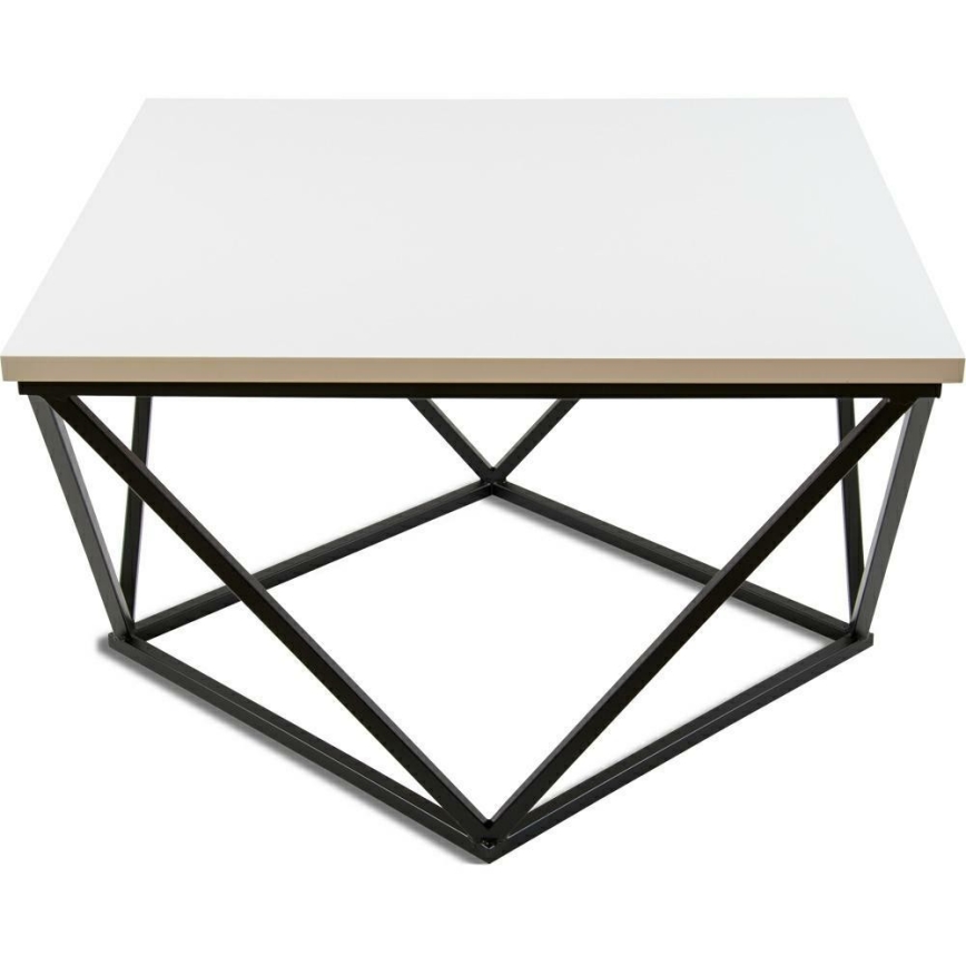 Kávésasztal CURVED 62x62 cm fekete/fehér