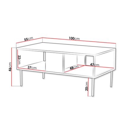 Kávésasztal DECO 46x100 cm dió warmia