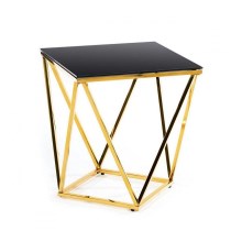 Kávésasztal DIAMANTA 50x50 cm arany/fekete