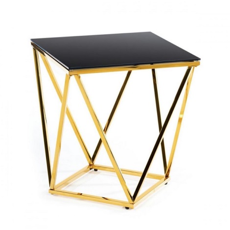 Kávésasztal DIAMANTA 50x50 cm arany/fekete