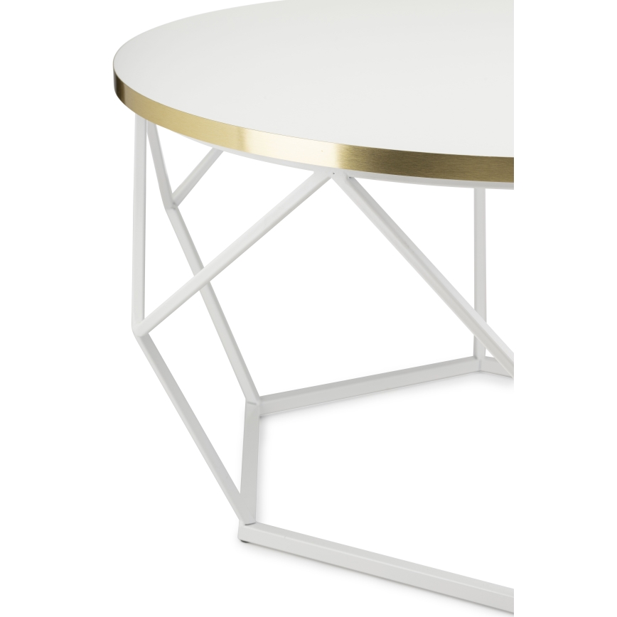 Kávésasztal DIAMOND 40x70 cm arany/fehér