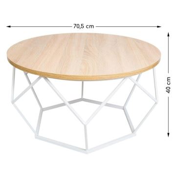 Kávésasztal DIAMOND 40x70 cm fehér/bézs