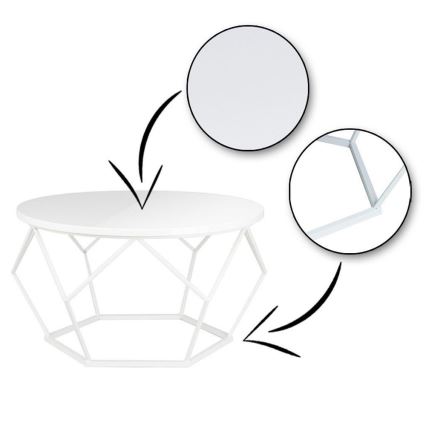 Kávésasztal DIAMOND 40x70 cm fehér