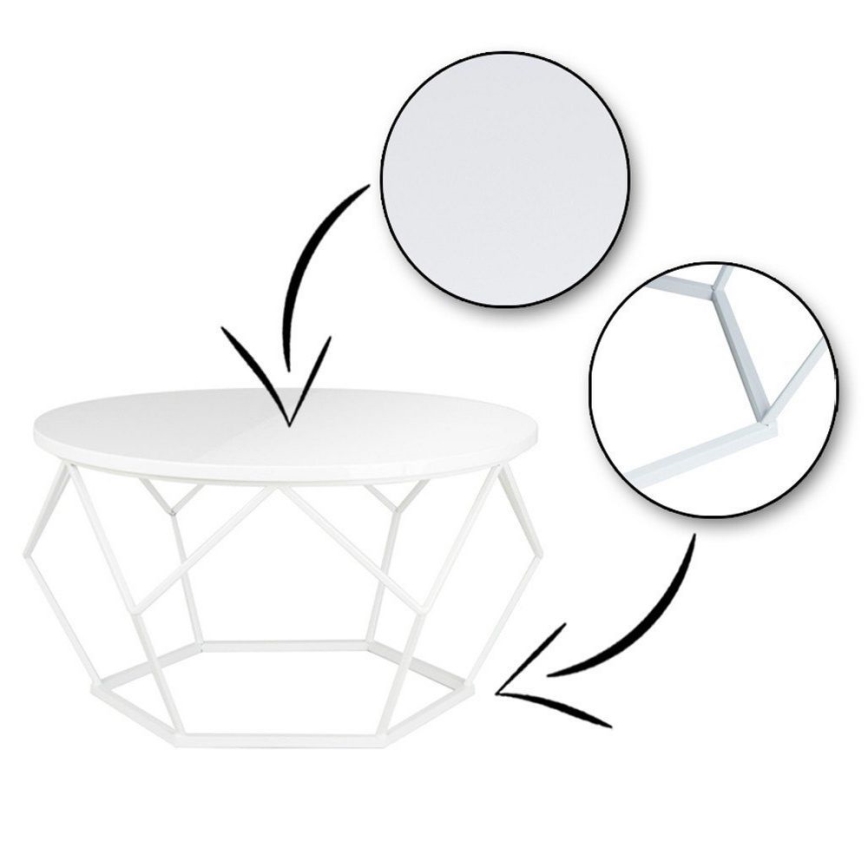 Kávésasztal DIAMOND 40x70 cm fehér