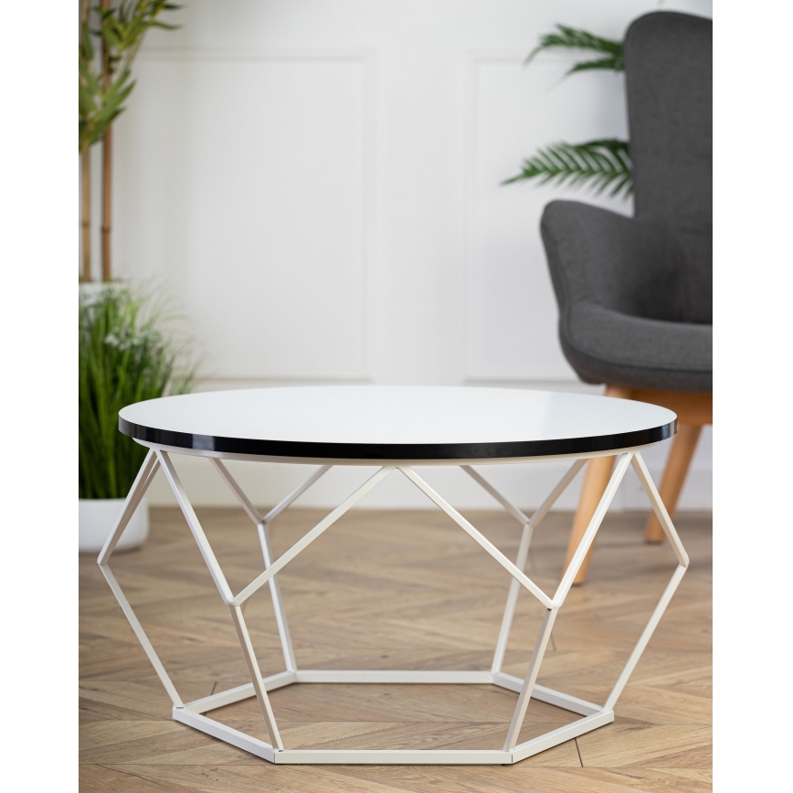 Kávésasztal DIAMOND 40x70 cm fekete/fehér