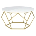 Kávésasztal DIAMOND 40x70 cm sárgaréz/fehér