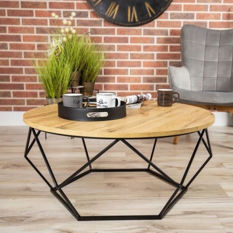 Kávésasztal DIAMOND 40x90 cm fekete/barna
