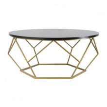 Kávésasztal DIAMOND 41,5x90 cm arany/fekete