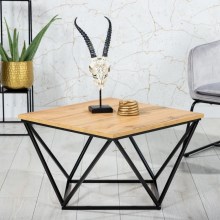 Kávésasztal DIAMOND 60x60 cm fekete/barna
