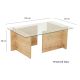 Kávésasztal ESCAPE 40x105 cm barna/átlátszó