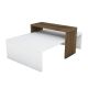 Kávésasztal GLOW 32x80 cm fehér/barna
