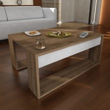 Kávésasztal GORDER 35x80 cm barna/fehér