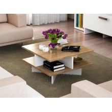 Kávésasztal HAMTON 31,2x60 cm barna/fehér