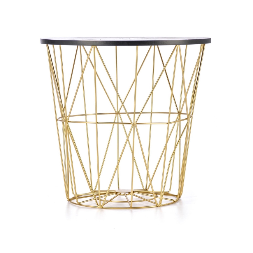 Kávésasztal HARISSA 41x42 cm arany/fekete márvány dekoráció