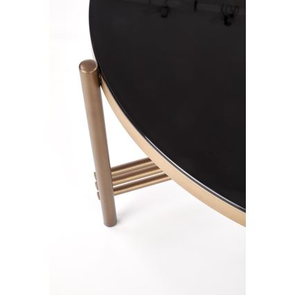 Kávésasztal ISMENA 41x80 cm arany/fekete