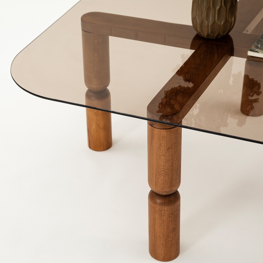 Kávésasztal KEI 40x80 cm barna/bronz