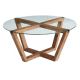 Kávésasztal LOTUS 35x75 cm barna/átlátszó