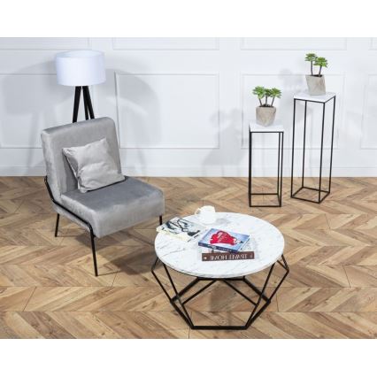 Kávésasztal MARMUR 40x70 cm fekete/fehér