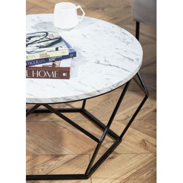Kávésasztal MARMUR 40x70 cm fekete/fehér