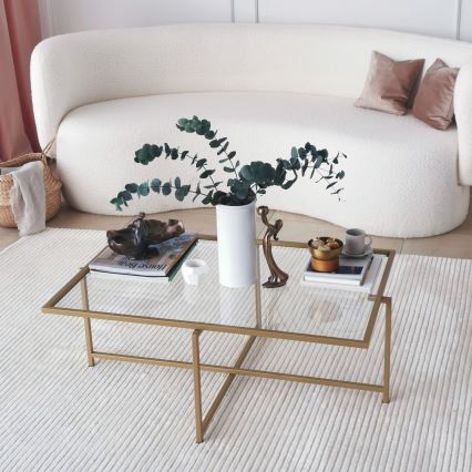 Kávésasztal NAP 35x94 cm arany/átlátszó