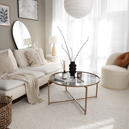 Kávésasztal NAP 40x83 cm arany/átlátszó