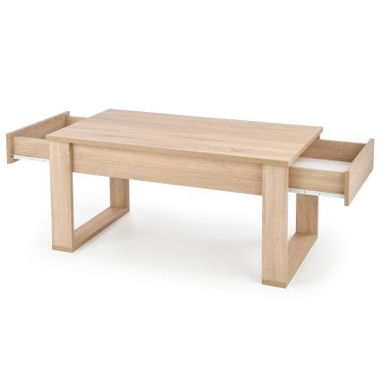 Kávésasztal fiókokkal NEA 52x110 cm bézs/tölgy sonoma
