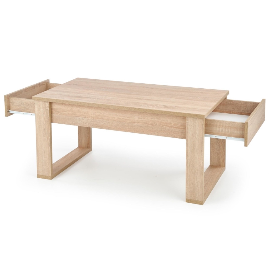 Kávésasztal fiókokkal NEA 52x110 cm bézs/tölgy sonoma