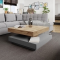 Kávésasztal NENANI 34x70 cm szürke/tölgy wotan