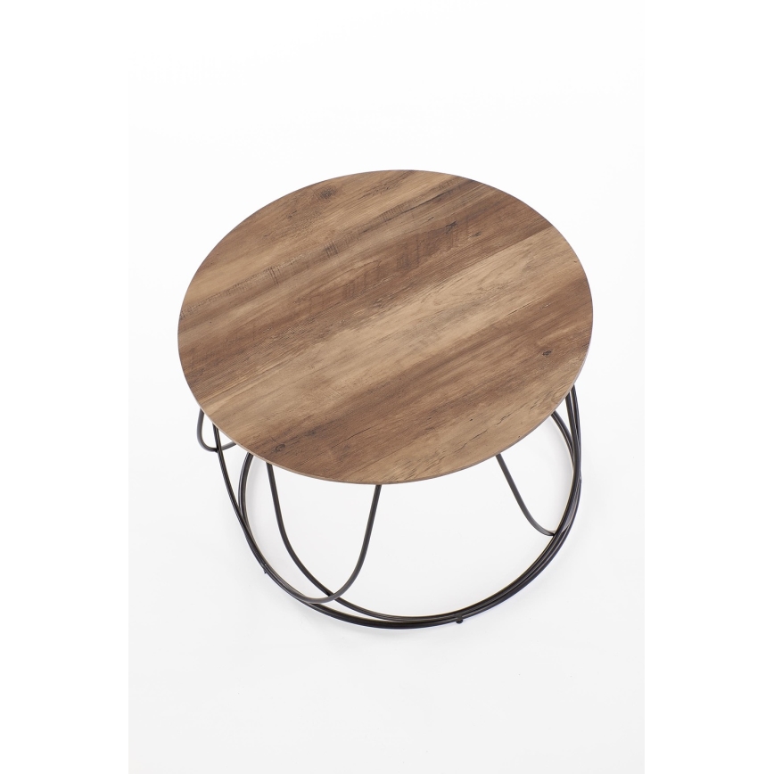 Kávésasztal NUBIRA 41x60 cm fekete/barna