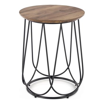 Kávésasztal NUBIRA 51x40 cm fekete/dió