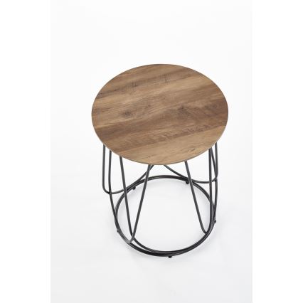 Kávésasztal NUBIRA 51x40 cm fekete/dió