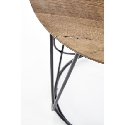 Kávésasztal NUBIRA 51x40 cm fekete/dió