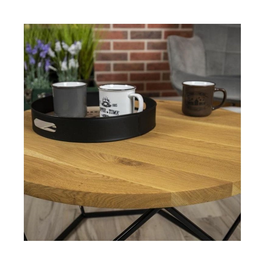 Kávésasztal OAKLOFT 40x70 cm fekete/tölgy