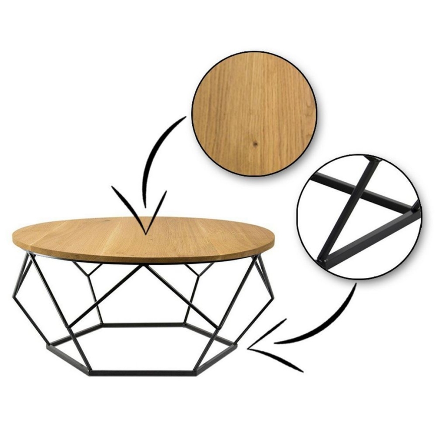 Kávésasztal OAKLOFT 41,5x90 cm fekete/tölgy