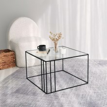 Kávésasztal OUTLINE 36x55 cm fekete/átlátszó