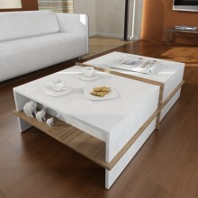Kávésasztal PLUS 35x90 cm barna/fehér