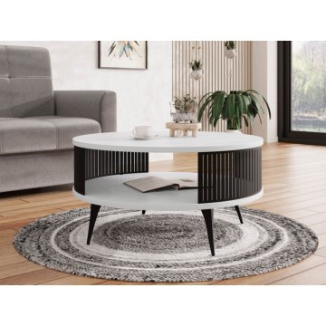 Kávésasztal ROENNI 44x75 cm fekete/fehér