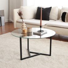 Kávésasztal TRIO 42x75 cm átlátszó/fekete