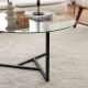 Kávésasztal TRIO 42x75 cm átlátszó/fekete