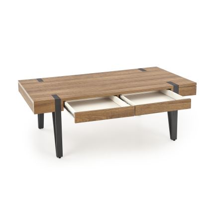 Kávésasztal TULUZA 41x120 cm arany dió/fekete