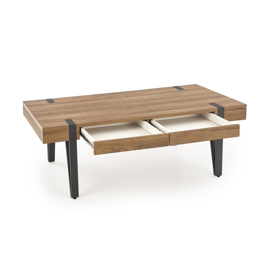 Kávésasztal TULUZA 41x120 cm arany dió/fekete