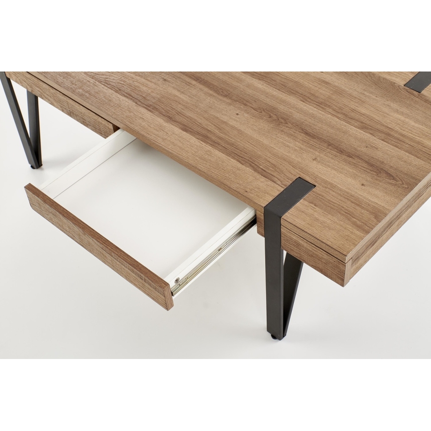 Kávésasztal TULUZA 41x120 cm arany dió/fekete