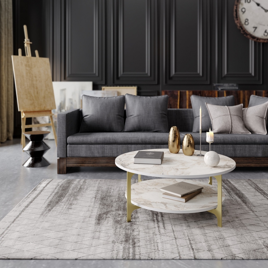 Kávésasztal VERSY 37x90 cm fehér/arany