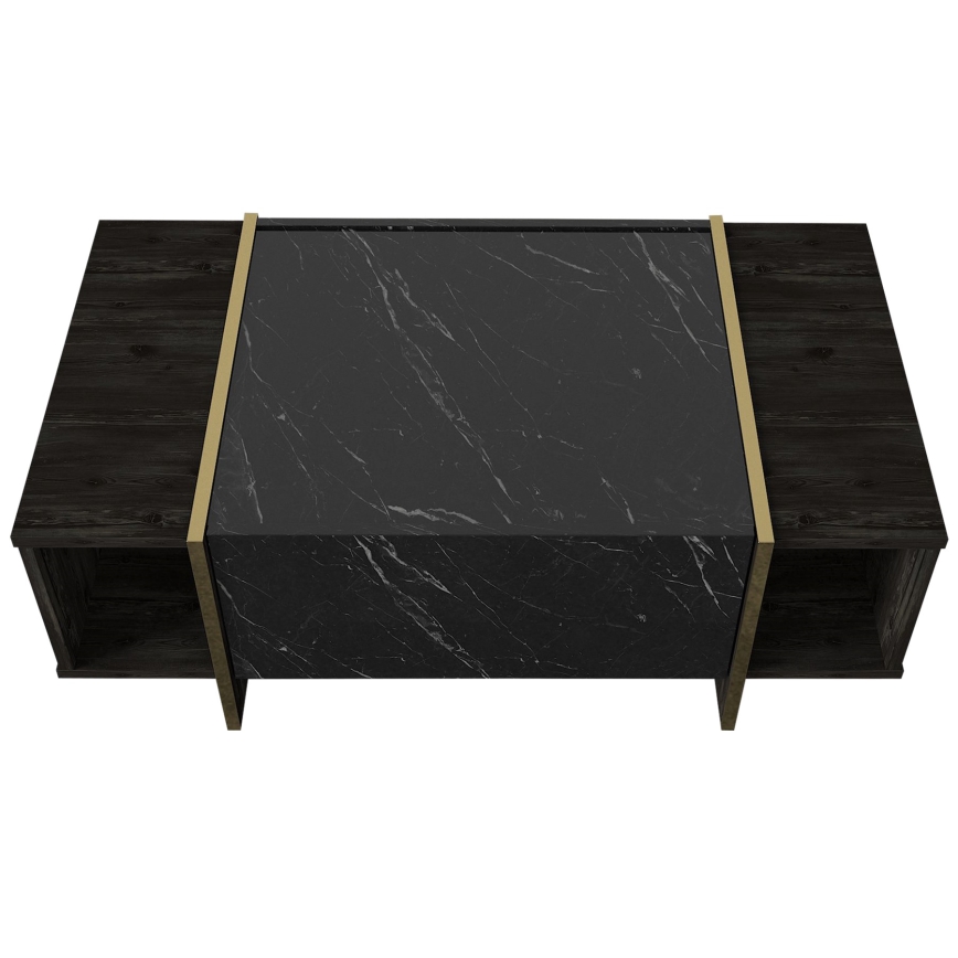 Kávésasztal VEYRON 37,3x103,8 cm fekete/arany